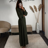 ROBE LONGUE KAKI MAUDE - La Petite Somptueuse