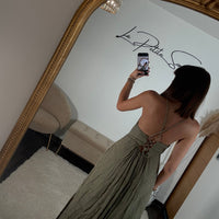 ROBE LONGUE KAKI NOURA - La Petite Somptueuse