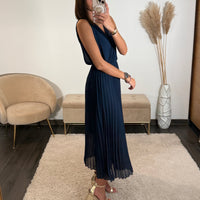 ROBE LONGUE MARINE AMBRE - La Petite Somptueuse