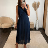 ROBE LONGUE MARINE AMBRE - La Petite Somptueuse