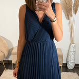 ROBE LONGUE MARINE AMBRE - La Petite Somptueuse