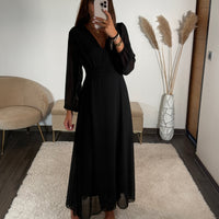 ROBE LONGUE NOIR MAUD - La Petite Somptueuse
