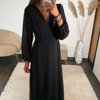 ROBE LONGUE NOIR MAUD - La Petite Somptueuse