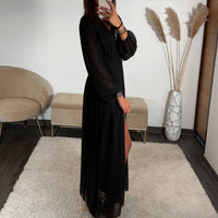 ROBE LONGUE NOIR MAUD - La Petite Somptueuse