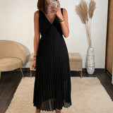 ROBE LONGUE NOIRE AMBRE - La Petite Somptueuse