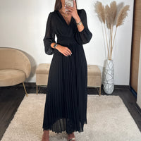 ROBE LONGUE NOIRE ANGIE - La Petite Somptueuse