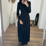 ROBE LONGUE NOIRE ELIA - La Petite Somptueuse