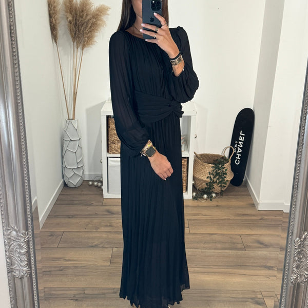 ROBE LONGUE NOIRE EMMA - La Petite Somptueuse