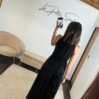 ROBE LONGUE NOIRE JEANNE - La Petite Somptueuse
