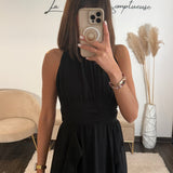 ROBE LONGUE NOIRE JEANNE - La Petite Somptueuse