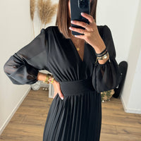 ROBE LONGUE NOIRE KARENA - La Petite Somptueuse