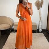 ROBE LONGUE ORANGE AMBRE - La Petite Somptueuse