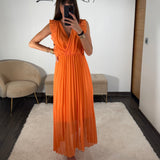 ROBE LONGUE ORANGE GABRIELLE - La Petite Somptueuse