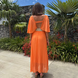 ROBE LONGUE ORANGE JULIA - La Petite Somptueuse