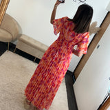 ROBE LONGUE PEACHY FUCHSIA KARENE - La Petite Somptueuse
