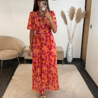 ROBE LONGUE PEACHY FUCHSIA KARENE - La Petite Somptueuse