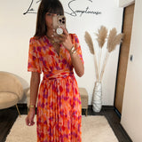 ROBE LONGUE PEACHY FUCHSIA KARENE - La Petite Somptueuse