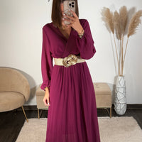 ROBE LONGUE PRUNE ELODIE - La Petite Somptueuse