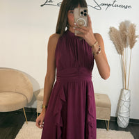 ROBE LONGUE PRUNE JEANNE - La Petite Somptueuse