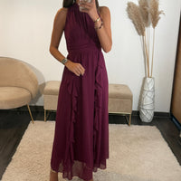 ROBE LONGUE PRUNE JEANNE - La Petite Somptueuse