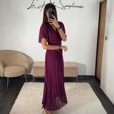 ROBE LONGUE PRUNE KARENE - La Petite Somptueuse