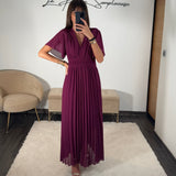 ROBE LONGUE PRUNE KARENE - La Petite Somptueuse