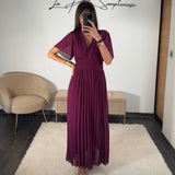 ROBE LONGUE PRUNE KARENE - La Petite Somptueuse