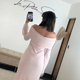 ROBE LONGUE ROSE ALBA - La Petite Somptueuse