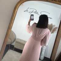ROBE LONGUE ROSE ANGIE - La Petite Somptueuse