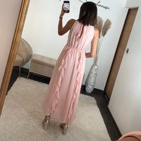 ROBE LONGUE ROSE JEANNE - La Petite Somptueuse