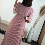 ROBE LONGUE ROSE KARENE - La Petite Somptueuse