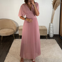 ROBE LONGUE ROSE KARENE - La Petite Somptueuse