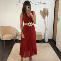 ROBE LONGUE TERRACOTTA AMBRE - La Petite Somptueuse