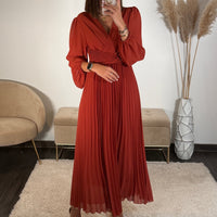 ROBE LONGUE TERRACOTTA ANGIE - La Petite Somptueuse