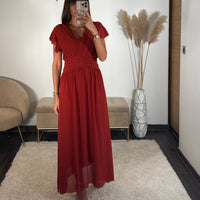 ROBE LONGUE TERRACOTTA CHARLIE - La Petite Somptueuse