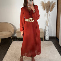 ROBE LONGUE TERRACOTTA ELODIE - La Petite Somptueuse