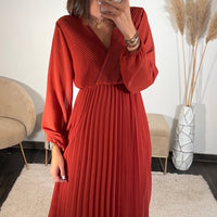 ROBE LONGUE TERRACOTTA ELODIE - La Petite Somptueuse
