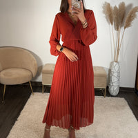 ROBE LONGUE TERRACOTTA ELODIE - La Petite Somptueuse