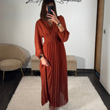 ROBE LONGUE TERRACOTTA KARENA - La Petite Somptueuse