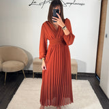 ROBE LONGUE TERRACOTTA KARENA - La Petite Somptueuse