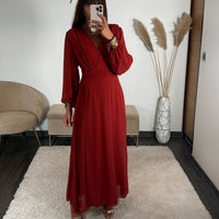 ROBE LONGUE TERRACOTTA MAUD - La Petite Somptueuse