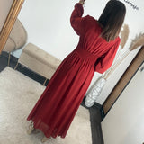 ROBE LONGUE TERRACOTTA MAUD - La Petite Somptueuse