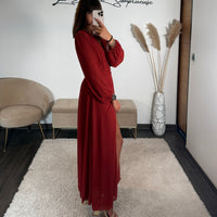 ROBE LONGUE TERRACOTTA MAUD - La Petite Somptueuse