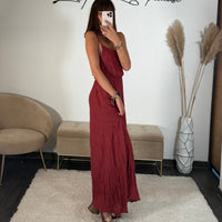 ROBE LONGUE TERRACOTTA NOURA - La Petite Somptueuse