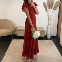 ROBE LONGUE TERRACOTTA OLIVIA - La Petite Somptueuse