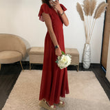 ROBE LONGUE TERRACOTTA OLIVIA - La Petite Somptueuse