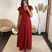 ROBE LONGUE TERRACOTTA OLIVIA - La Petite Somptueuse