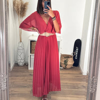 ROBE LONGUE TERRACOTTA/VIEUX ROSE JULIA - La Petite Somptueuse