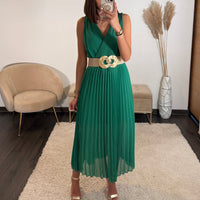 ROBE LONGUE VERT AMBRE - La Petite Somptueuse
