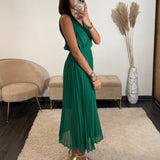 ROBE LONGUE VERT AMBRE - La Petite Somptueuse